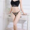 Low-waist T-Back G String Cotton Crotch Sexy Briefs Mesh Thong Flowers Panties Lady Lingerie