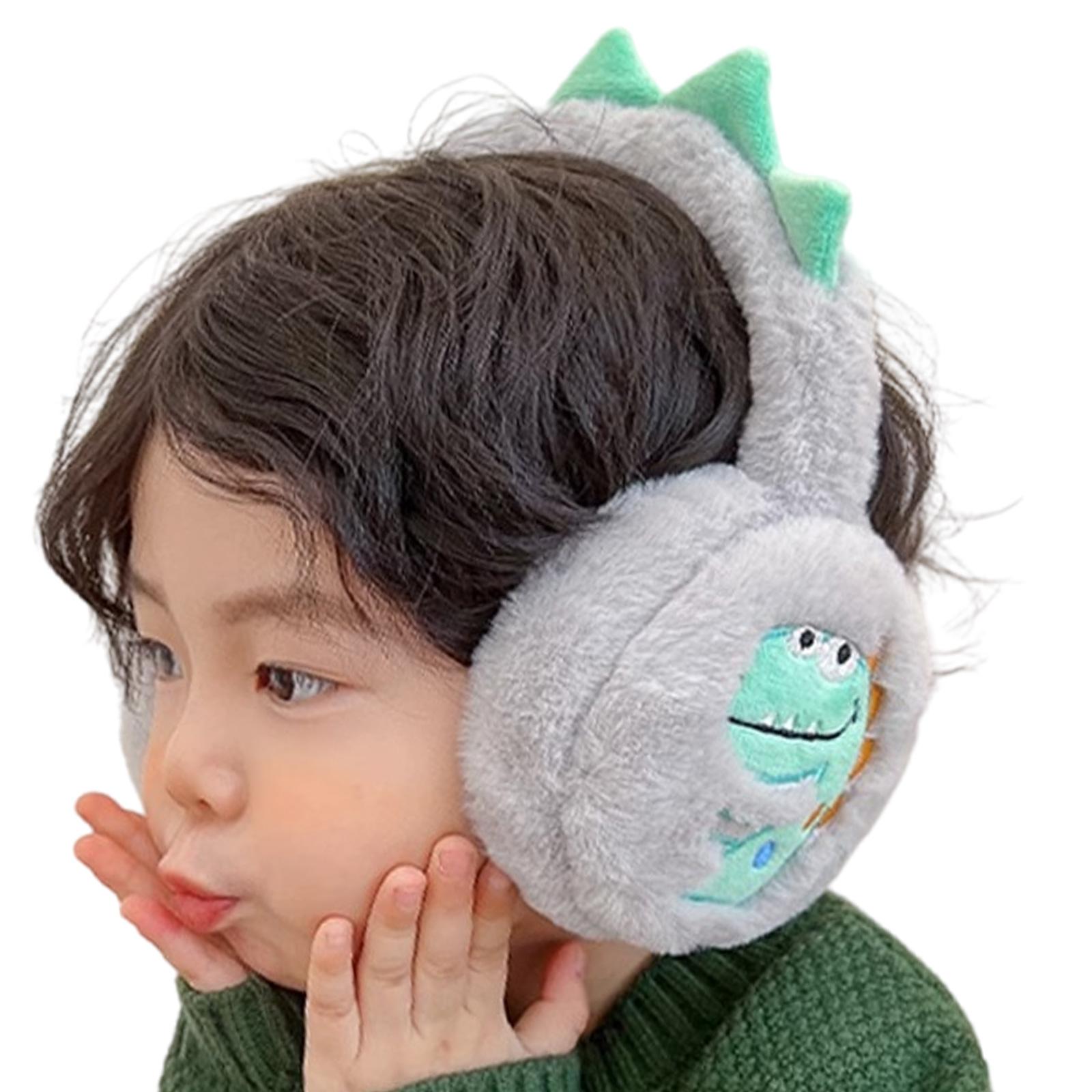 

Динозавр плюшевые наушники с рисунком из мультфильма теплые зимние наушники защита ушей для холодной погоды серый