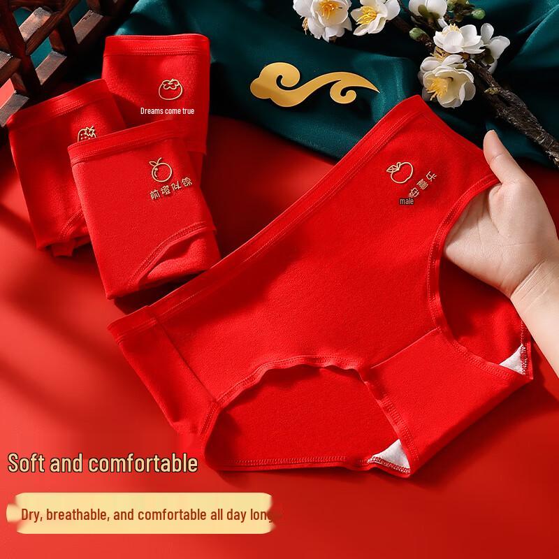 Langsha Women's Red Cotton Antibacterial Briefs