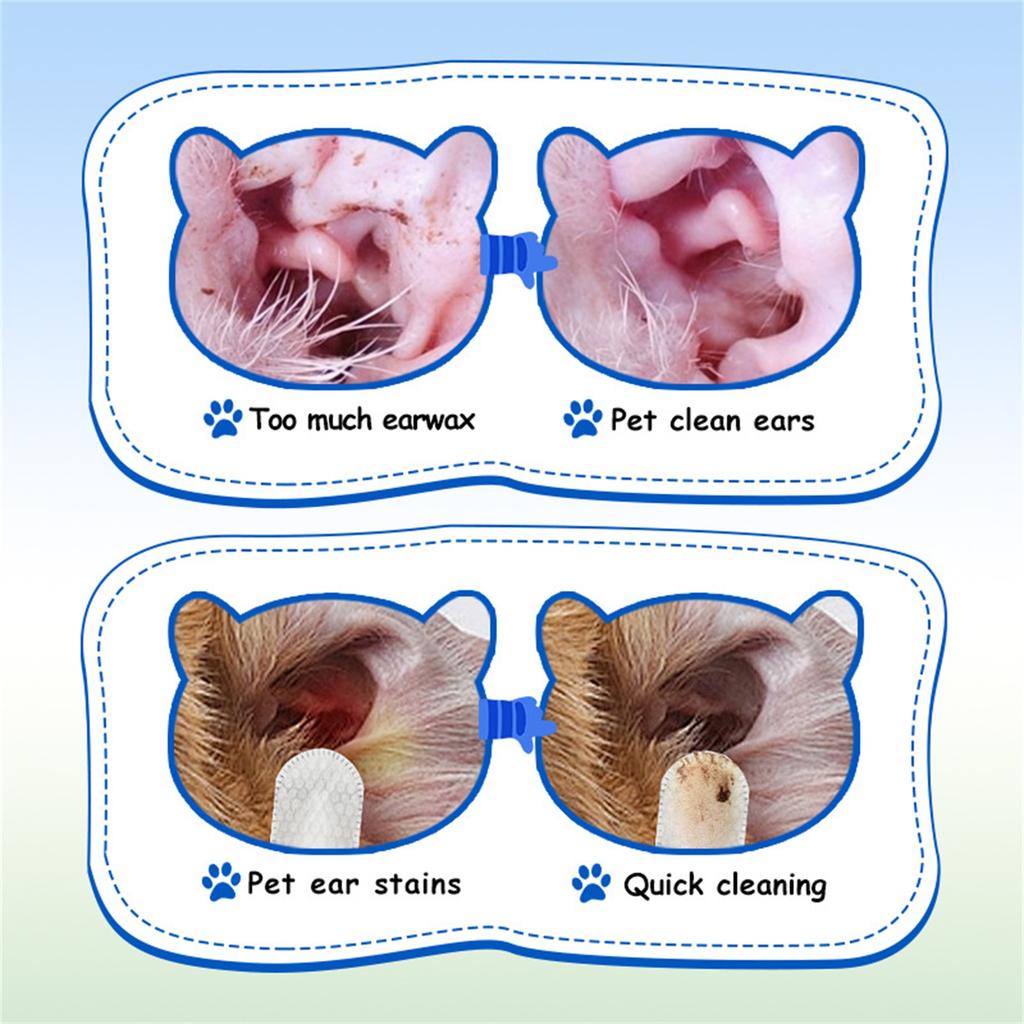 25ml 100 Pcs Pet Ear Cleaning Wipes - Gentle Earwax Remover & Tear Stain Cleaner For Dogs & Cats, Deep Cleansing & Odor Eliminating Wipes