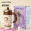 Cute Cartoon 850Ml Stainless Steel Insulated Tumbler With Handle Leakproof Water Cup For Car Office Camping Women Outdoor Use