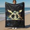 1pc Deathly Hallows Wand Wings Outdoor Flannel Throw Blanket All Season Soft Warmth,Home Decor 1031137