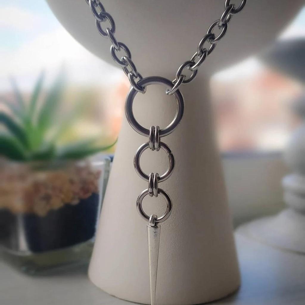 Hip Hop Heart Pendant Necklace With Cross Chain For Women Fashion Accessory