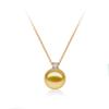 Colar Redondo de Pérola em Ouro 18K Real Para Mulheres, Corrente com Pingente de Pérola do Mar do Sul Presente de Aniversário para Mãe Meninas