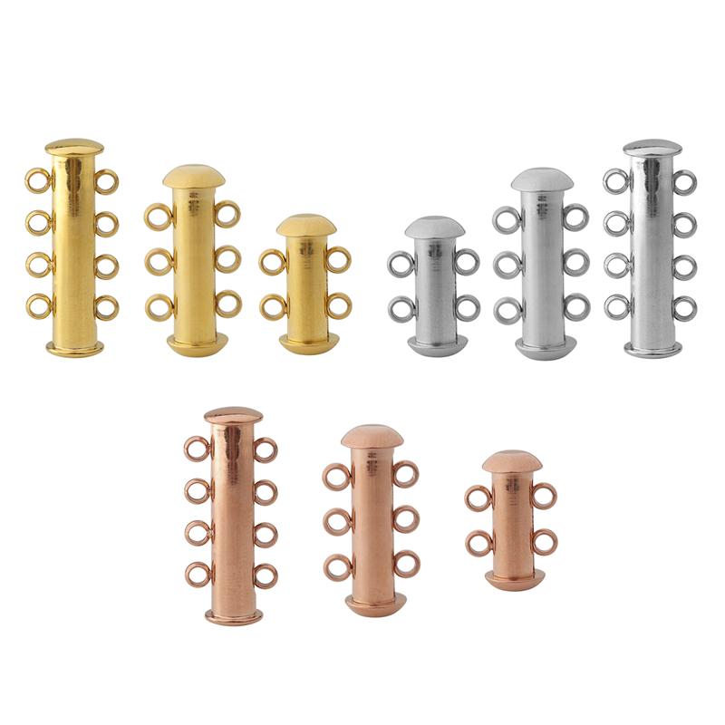 2/3/4/5 Reihen Edelstahl Magnetverschluss Schieberöhren Schloss Für Mehrschichtige Armbänder Halsketten Verschluss Haken Schmuckherstellung Zubehör