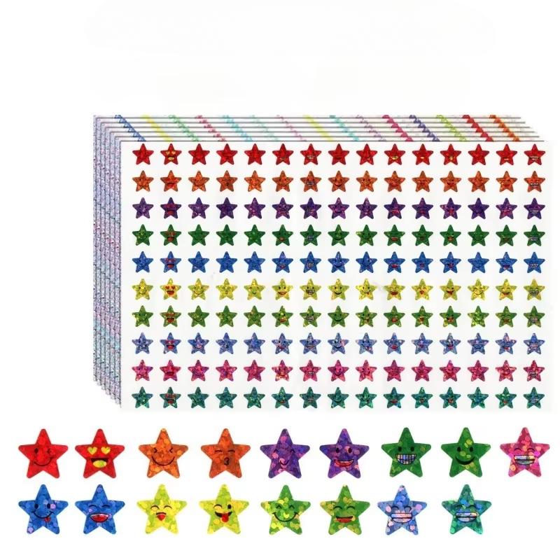 7500 Star Face Stickers 50 Sheets Adhesive Reward Seals for Kids Motivational Classroom Reward Labels Cute Cartoon Decals