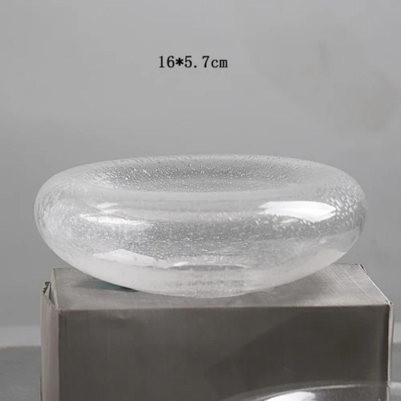 Doppelwandiges Blasen-Glasgeschirr, Dessertteller, Hochwertiges Restaurant Kaltgerichte, Japanische Küche Sashimi-Platten, Kunst Geschirr