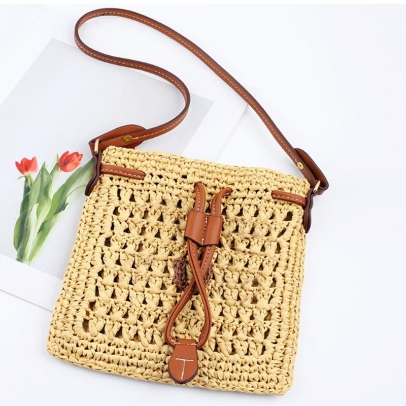 Craft Your Own Bag with Adjustable Drawstring Shoulder Strap Handle Rope Kits for Handmade Straw Bucket Bags Accessories