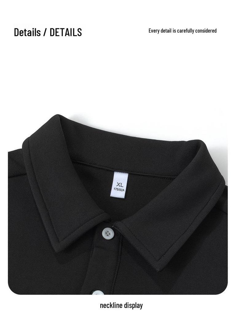 Men's Air Layer Polo Hoodie - Solid Color, Loose Fit, Long Sleeve Top (Autumn 2026)