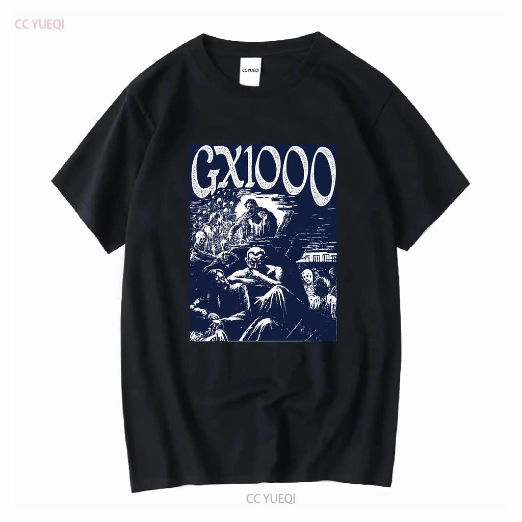 GX1000 Mens Size L T Shirt Sunset Black Design Vintage Washed Casual Top For Everyday Wear Graphic Fashion Versatile Homme