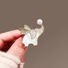 Women Brooch Flying Elephant Design Lapel Pin with Rhinestones Faux Pearl Decor Non-Slip Buckle Scarf Badge Clothing Bags Accessories