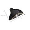 Soft Black Tricorn Hat Party Accessory Elegant Black Dress-up Theme Party Pirate