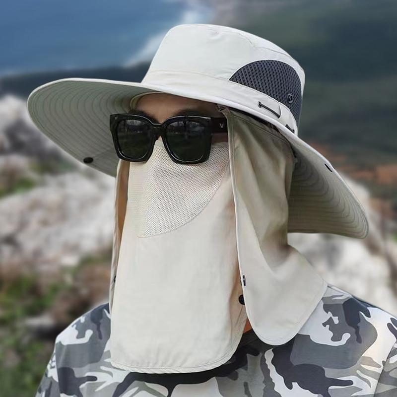 Fishing Hat Sun Shading Large Eaves Fishing Mountain Climbing Mask Breathable