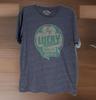 Lucky Brand Męski Duży Niebiesko-Szary Zniszczony T-shirt z Graficznym Koniczyną Unisex