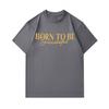 Men's 100% Cotton Crew Neck Short Sleeve T-Shirt, Born To Be Successful Slogan Print Casual Comfortable Breathable Tee For Daily Wear Summer Activitie