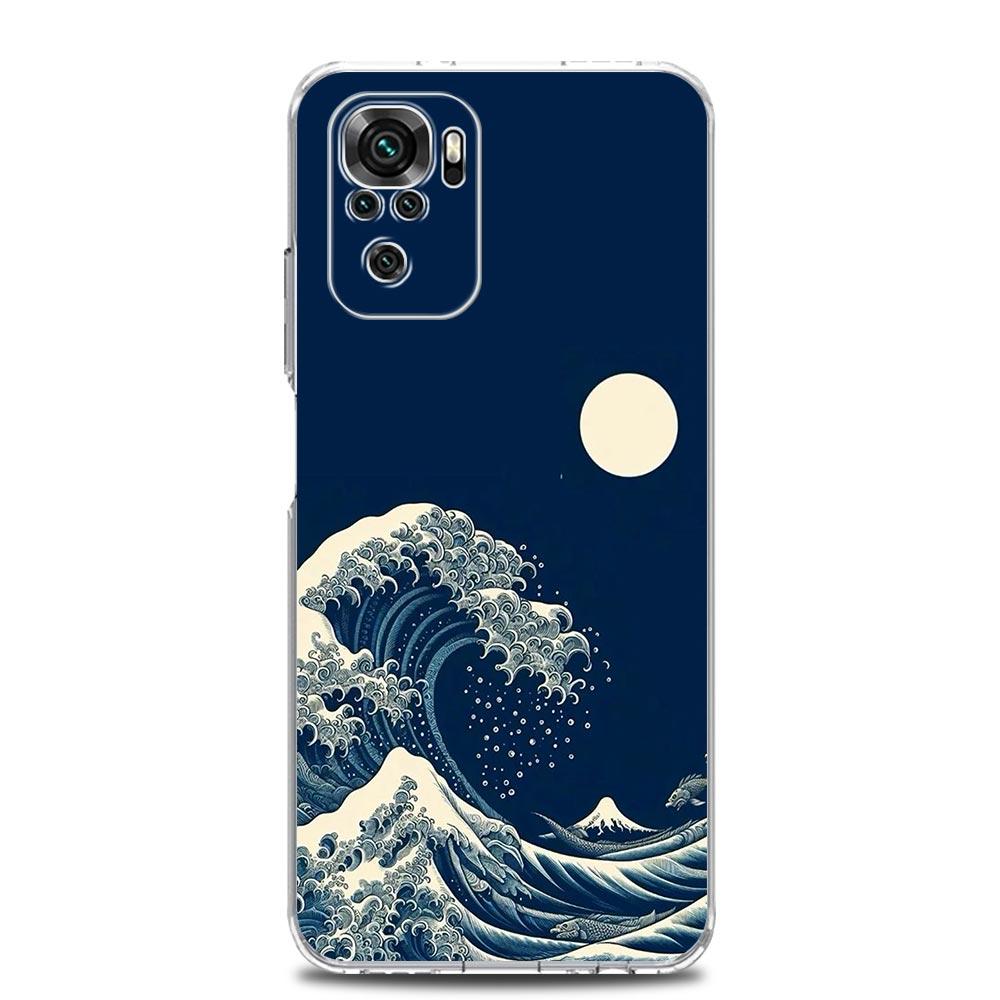 

Phone Case For Xiaomi Redmi Note 14 13 12 4G 9S 9 10 11 Pro Plus 5G 14C 13C 12C 10C 9A Soft TPU Cover Fashion Great Blue Wave Redmi Note 13 Pro 5G