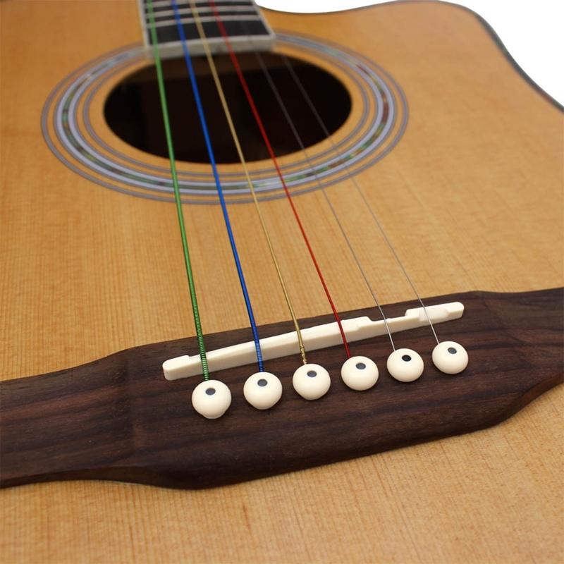 6Pcs/pack Folk Guitar String, Steel Core Guitar Strings Set Practice Replacement Part Accessory for Acoustic Folk Guitar