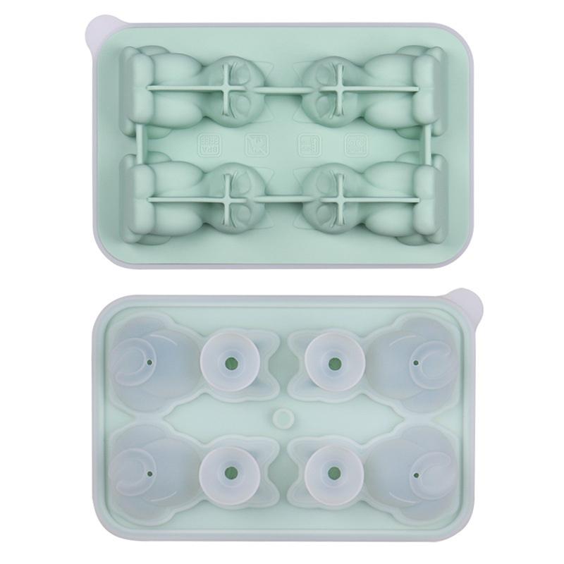 3D-Katzen-Eiswürfelform, Aus Silikon, Wiederverwendbar, Leicht zu entformen, Kreative Eiswürfelform in Tierform.