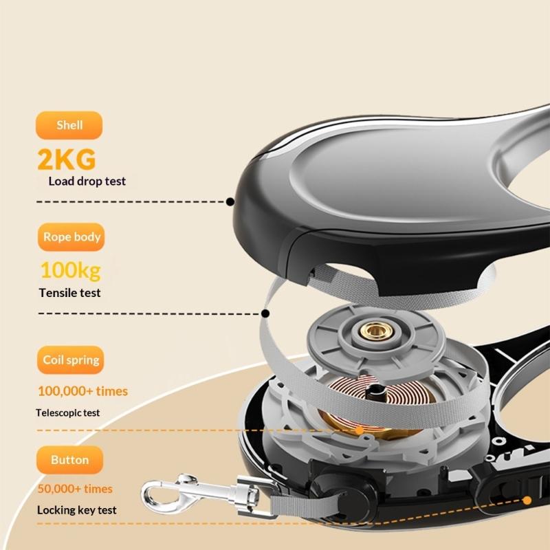 Ergonomic Grip Retractable Dog Leashes with Automatic Durability and Easyly Control for Effortlessly Handling