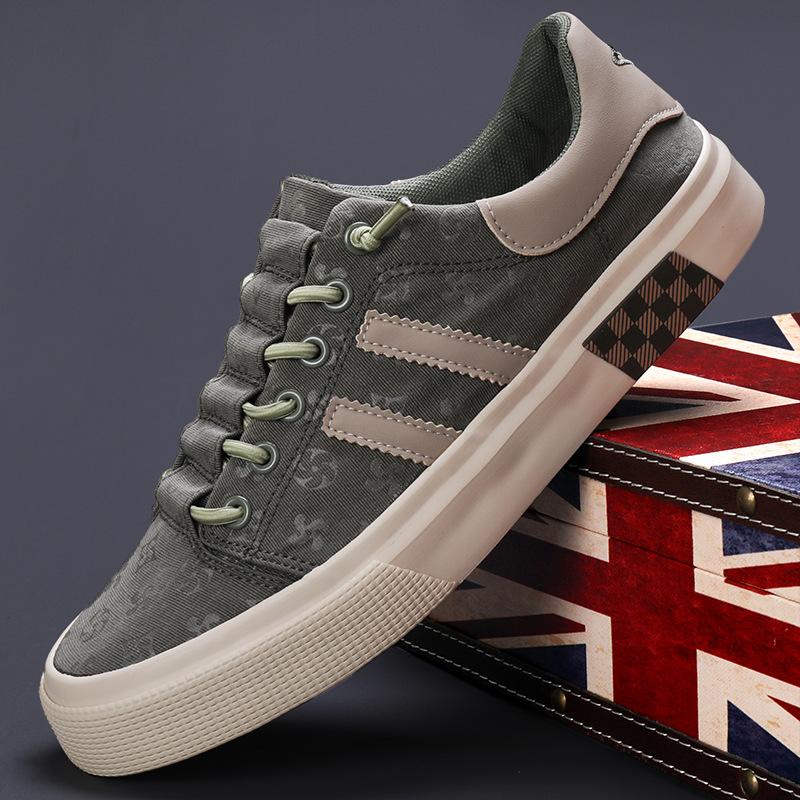 Spring New Mens Shoes Trendy and Versatile Casual Mens Canvas Shoes Breathable Flat Bottom Low Top Lace-up Shoes