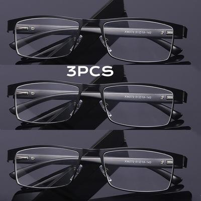 3PCS High Quality Stainless Reading Glasses Men Women Fashion Presbyopic Eyeglasses Business Hyperopia Anti Blue Light Eyewear