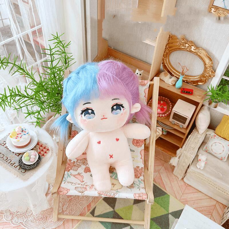 In Stock Ready to Ship 20 cm K-pop Plush Cotton Idol Dolls Naked Bare Doll With Plastic Bone PVC Skeleton Bracket