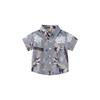 Children's Summer Clothing Children's Short Sleeve Shirt Vacation Style K-style Boys' Shirt Baby Boy Lapel Casual Tops Seaside
