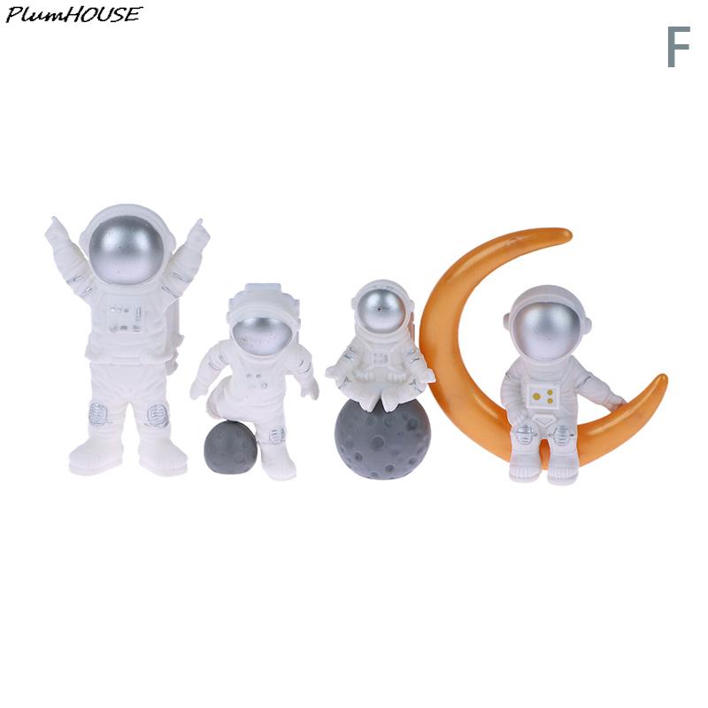 3/4Pcs Astronaut Figure Statue Figurine Spaceman Sculpture Educational Toy Desktop Home Decor Astronaut Model For Kids Gift