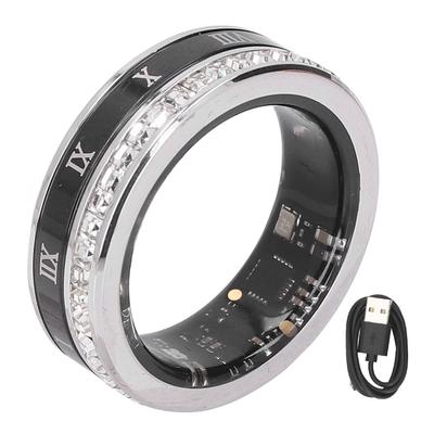 Smartring Ti Stål BT IP68 Vattentålig Stegräkning Magnetisk Laddning Fitnessring för Hemma