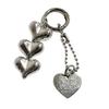 Y2K Silver Heart Pendant Keychain Pendant Cute Bag Charm Alloy Material Bag Jewelry Backpack Charm for Phone Bag Camera