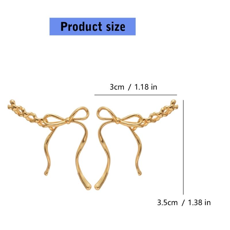 Stylish Copper Bowknot Drop Earrings Fashion Accessory Ideal for Enhancing Outfits at Various Event