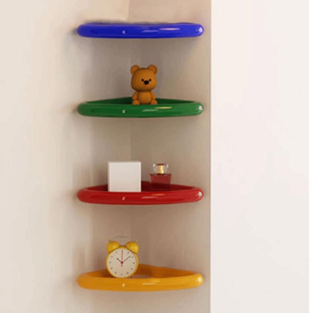 Wandmontage Badkamer Zwevende Planken Plastic Zuignap Verdikt Badkamer Driehoekige Plank Waterdicht Dopamine Kleur