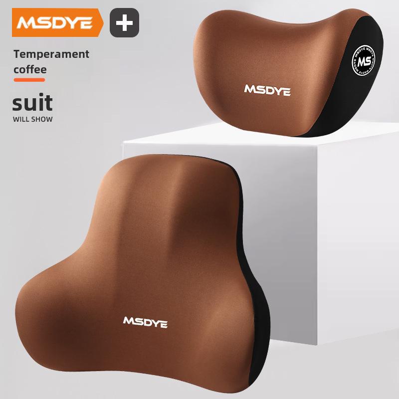 Cuscino Lombare e Poggiatesta per Auto in Memory Foam, Allargato e Ispessito per il Comfort.