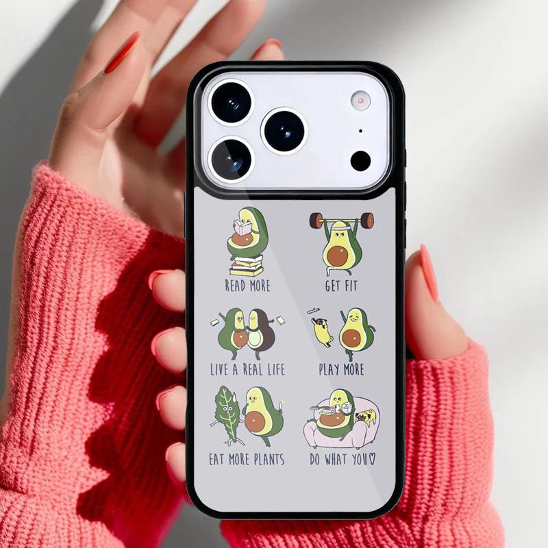

Cute Avocado Cartoon Phone Case for iPhone 17 16 15 14 13 Pro Max Back Cover for 12 11 Pro Coque iPhone 15 Pro
