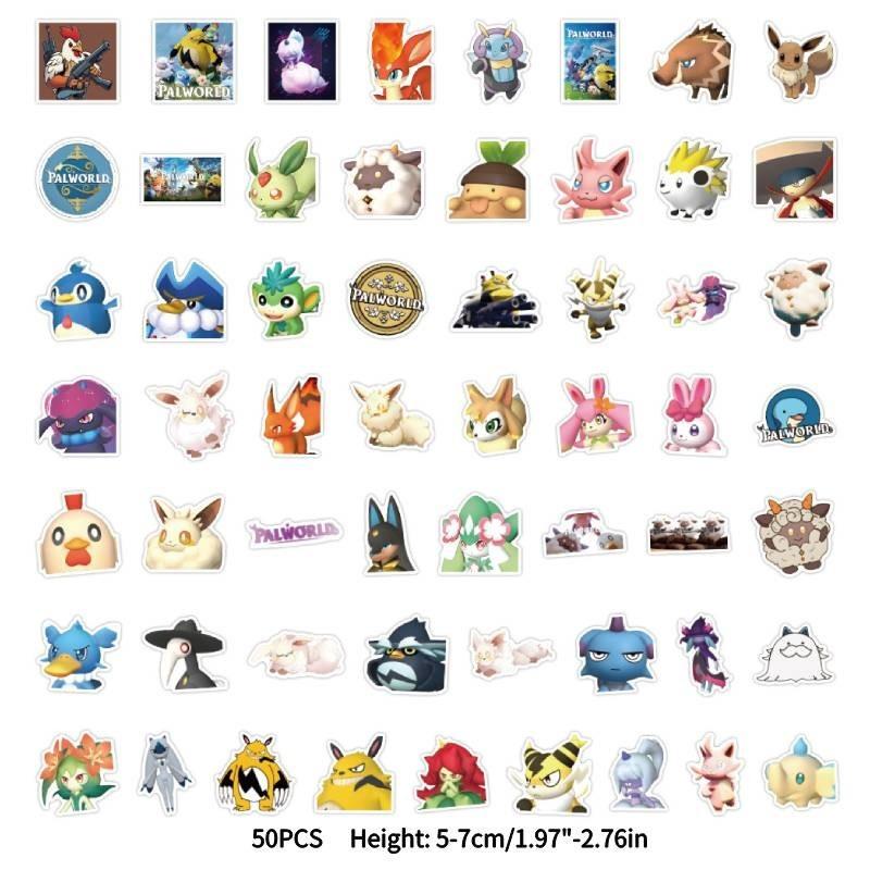 

Palworld Cartoon Fantasy Creature Paru Game Stickers Cute Style Waterproof