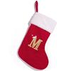 Christmas Red Cute Letter Hat & Stocking with Embroidered Ornament