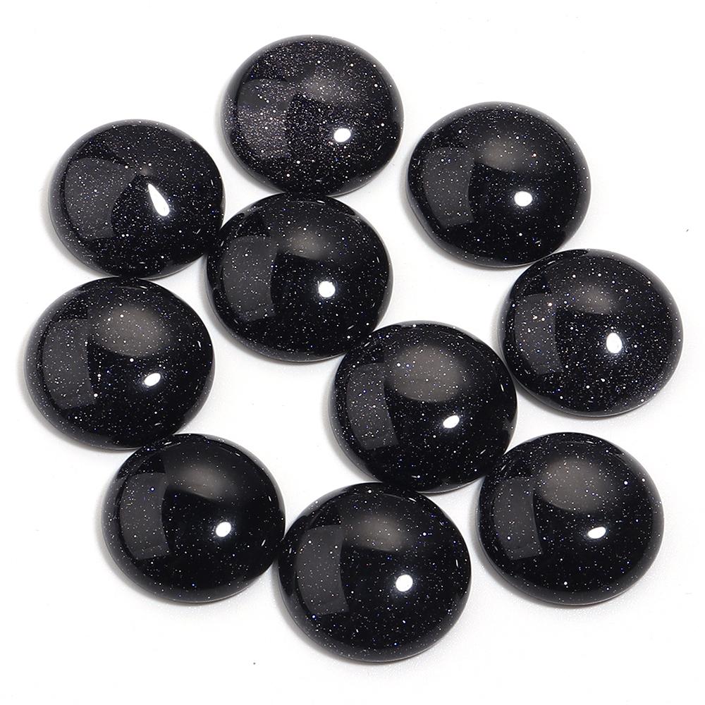 5-10 Stück Naturstein Cabochon Schwarzer Sandstein Rund Flachboden Cabochon Perlen Zur Schmuckherstellung DIY Ring Anhänger Zubehör