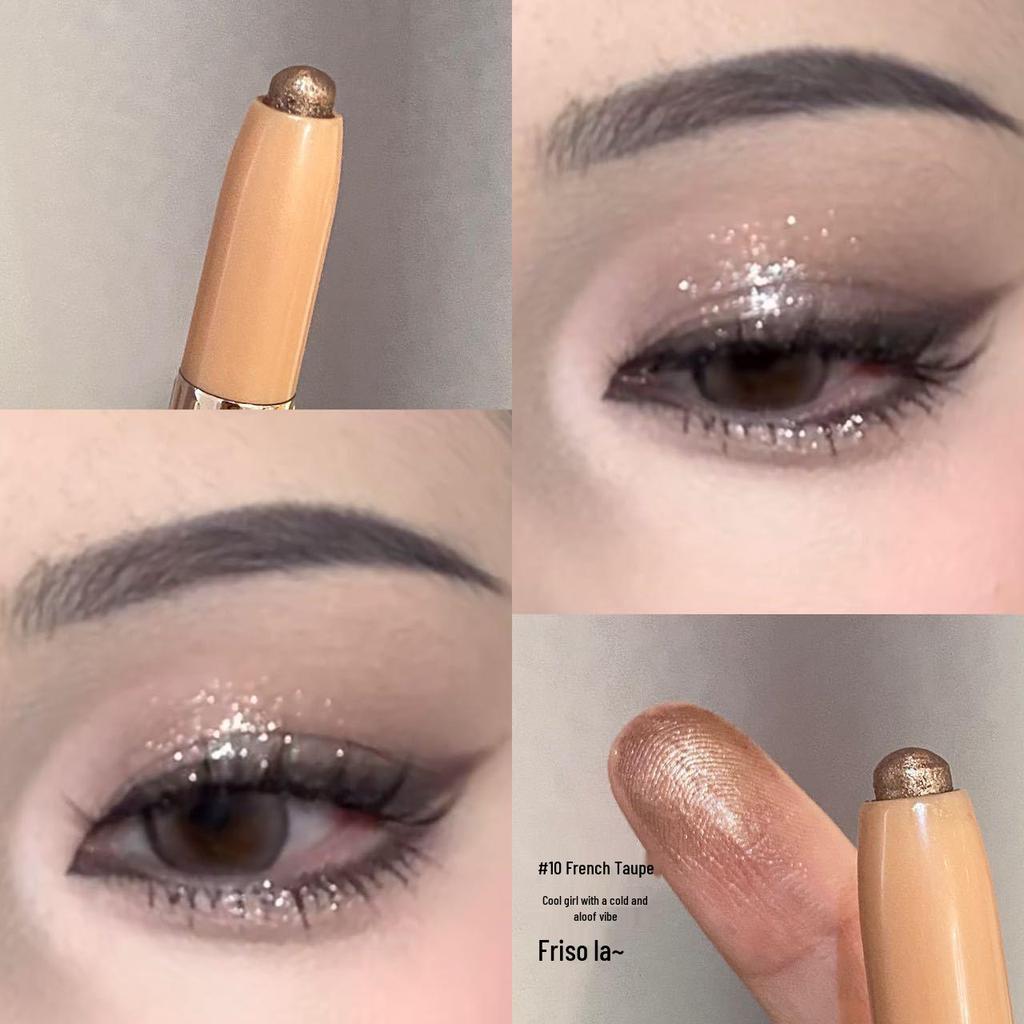 PINKYFOCUS 3D Aegyo Sal Micro-Shimmer Stick: Matte Pearl Highlight and Brightening Eyeshadow.