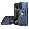 KEYSION Shockproof Armor Case for Huawei Honor 400 Smart 5G Camera Lens Protection Ring Stand Phone Back Cover for Honor X7d 5G