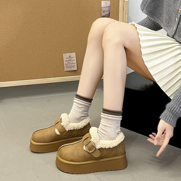 Women's Thick-soled Winter Lightweight Warm Winter Cold Padded Snow Boots Non-slip Wear-resistant Casual Sneakers Cotton Boots Fur Shoes