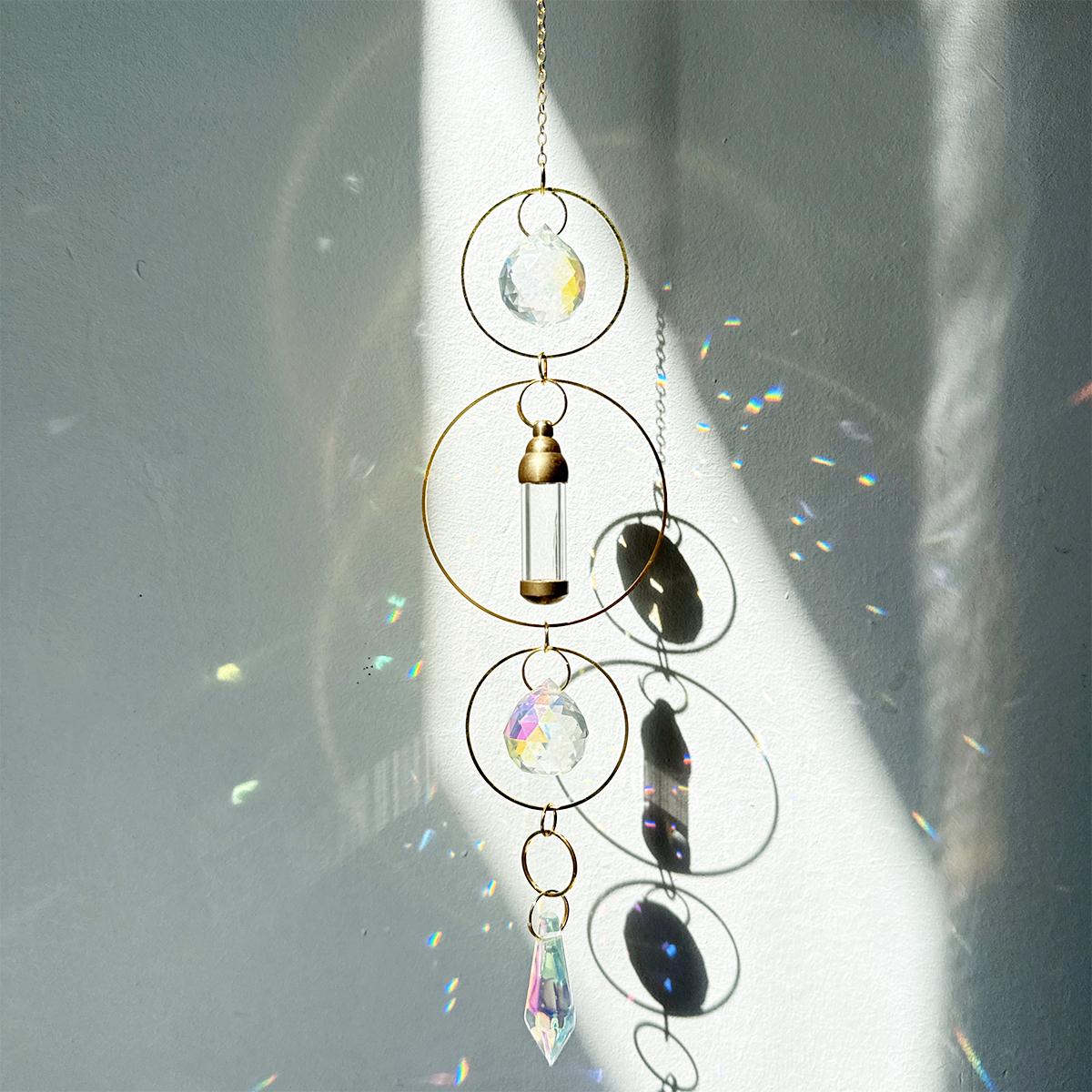 

1 шт. Подвеска в виде хрустальной мемориальной бутылочки, Открывающаяся полая подвеска в виде бутылочки Гау, Украшение для окна, Идеальный подарок, Богемный стиль, Домашний декор, HanArt