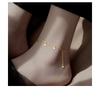 Sterling Foot Chain Women Minimalist Geometric Design Lightweight Luxury Anklet With Star Tassel Detail