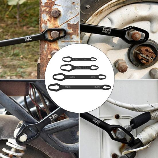 4 Stück/Set Universal-Schlüssel Doppelkopf Selbstanziehende Schlüssel Verstellbare Größe Multifunktions-Ratsche Schlüssel Auto-Reparatur-Set
