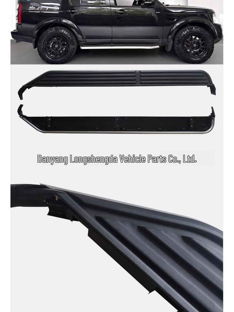 All-Black Off-Road Side Pedals for Discovery 3 & 4 - Anti-Collision Modified Design.