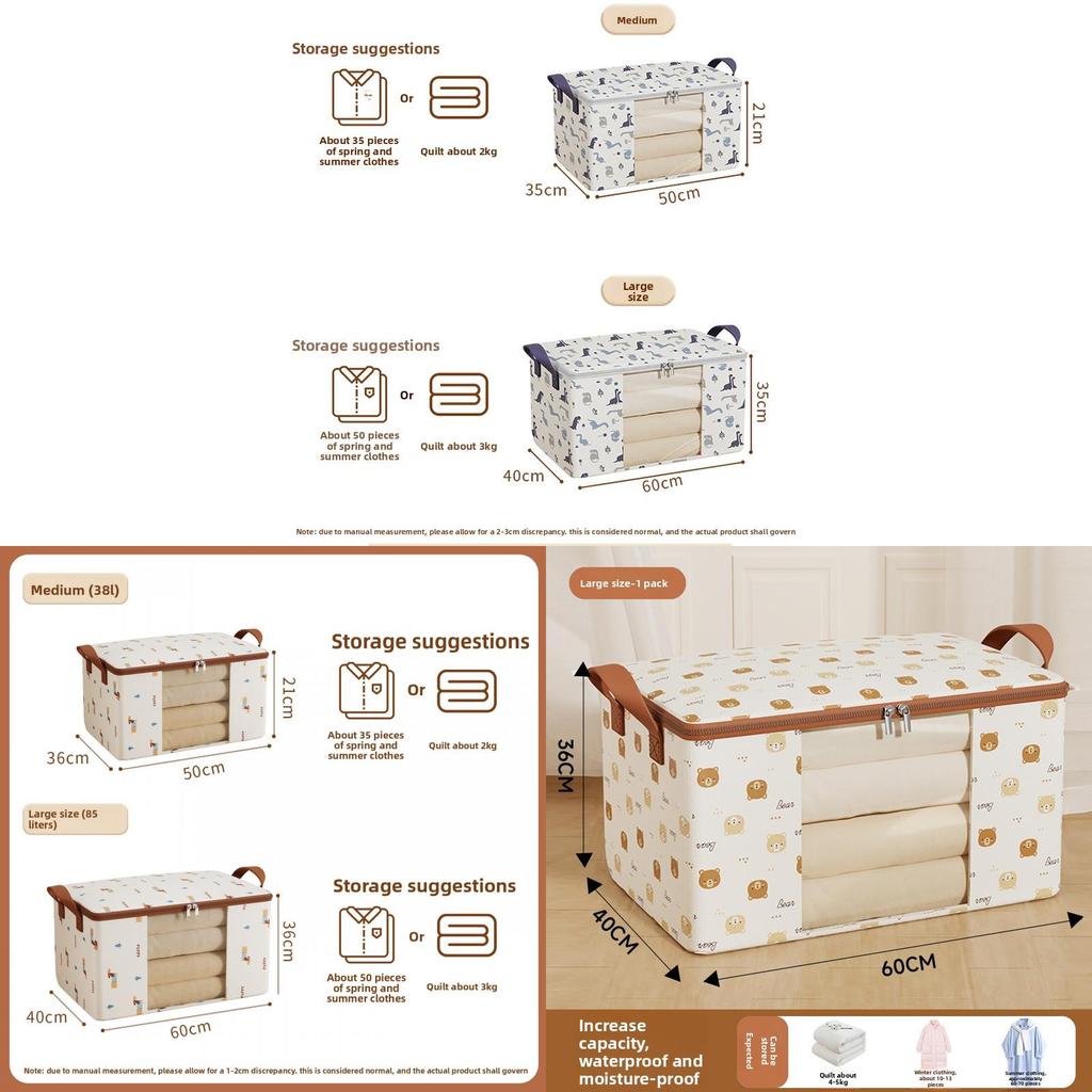 Clothes Storage Bag With Transparent Material For Bedroom Organizing