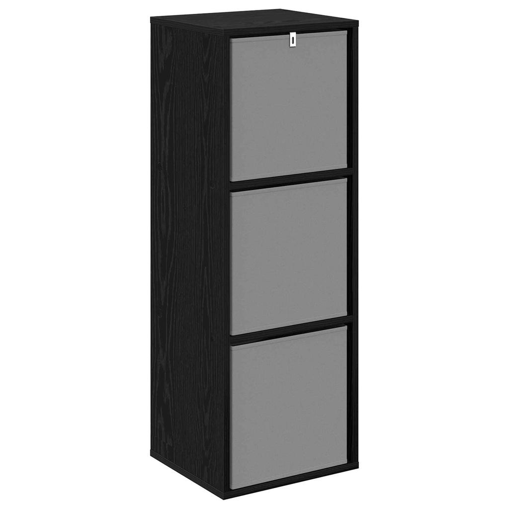 Sideboard with Drawers Black Oak Effect 35 x 32 x 99.5 cm