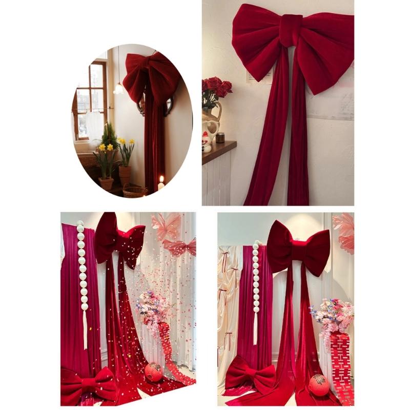 Large Red/Pink Plushie Bows Wedding Decoration Wall Decorating Ormanent For Event Planners Anniversary Celebration