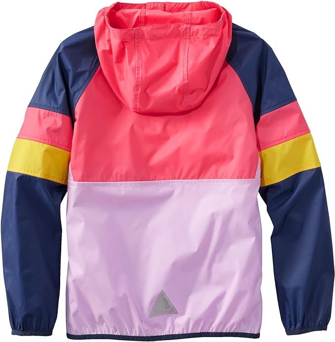 LL Bean Wind Rain Big Size Purple 1000137071 Kids' & Anorak, Kids, M, 10-12, Clover/Ruby Coral, Multicolor,