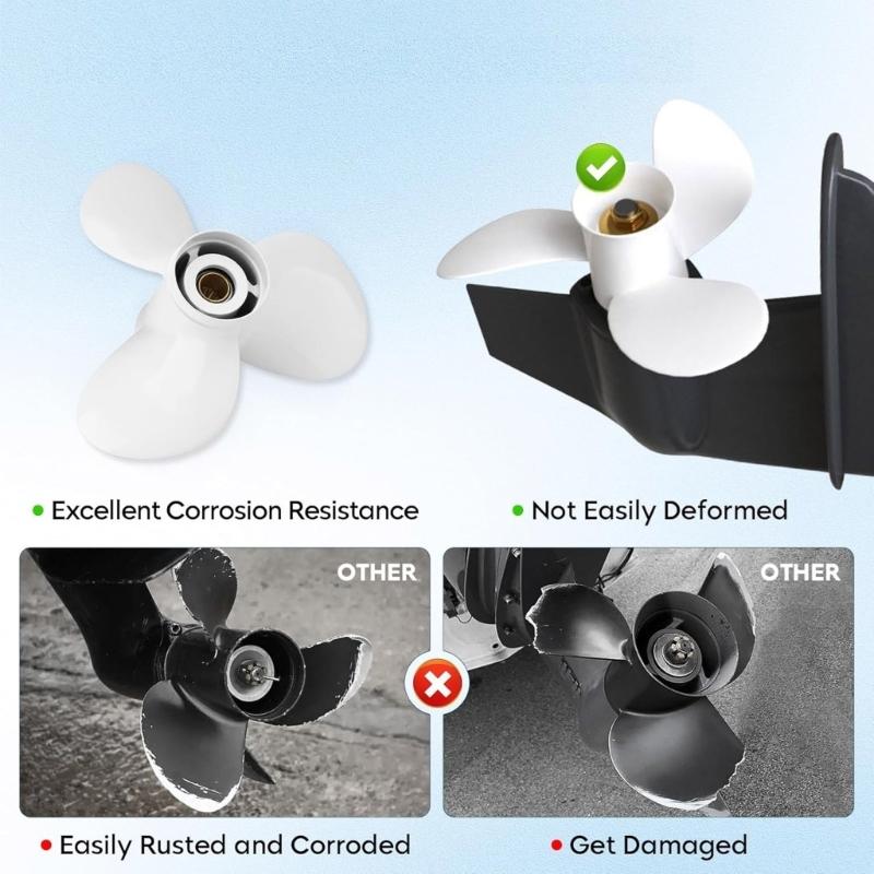 High Thrust Boats Propeller Marine Propeller Enhances Efficiency Outboard Propeller Replaces 663-45947-02-EL for 40-60HP