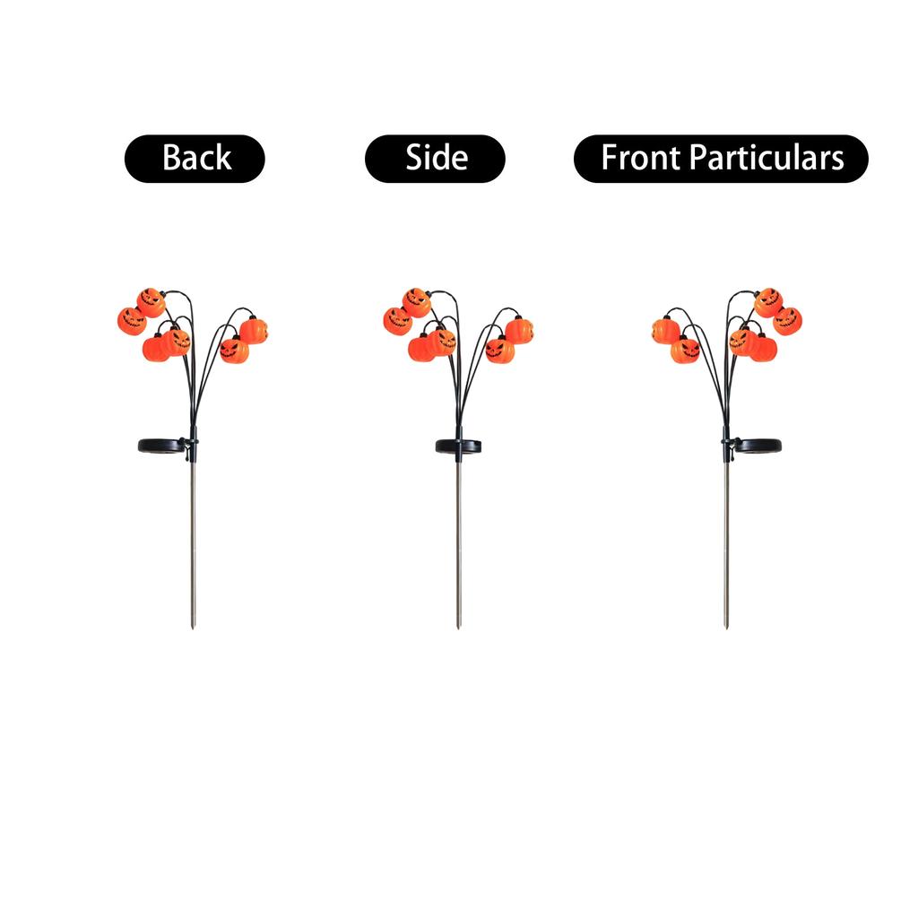 Solar Scary Pumpkin Light Stake - Outdoor Halloween Decor for Garden, , and House